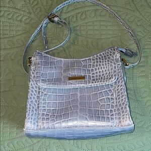 NEW Liz Claiborne Blue Silver Crocodile-Embossed Women's Bag Crossbody Purse